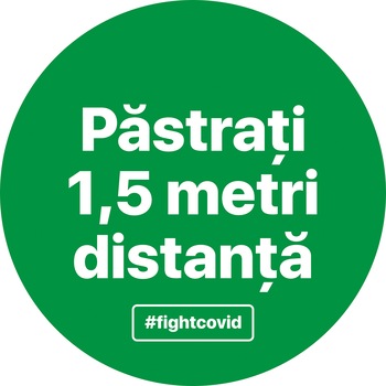 Autocolant distantare Covid-19, ADC3, cerc, verde, 20 x 20 cm Autocolant distantare Covid-19, ADC3, cerc, verde, 20 x 20 cm