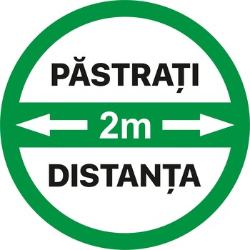 Autocolant distantare Covid-19, ADC2, cerc, verde, 20 x 20 cm Autocolant distantare Covid-19, ADC2, cerc, verde, 20 x 20 cm