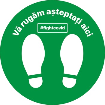 Autocolant distantare Covid-19, ADC1, cerc, verde, 20 x 20 cm Autocolant distantare Covid-19, ADC1, cerc, verde, 20 x 20 cm