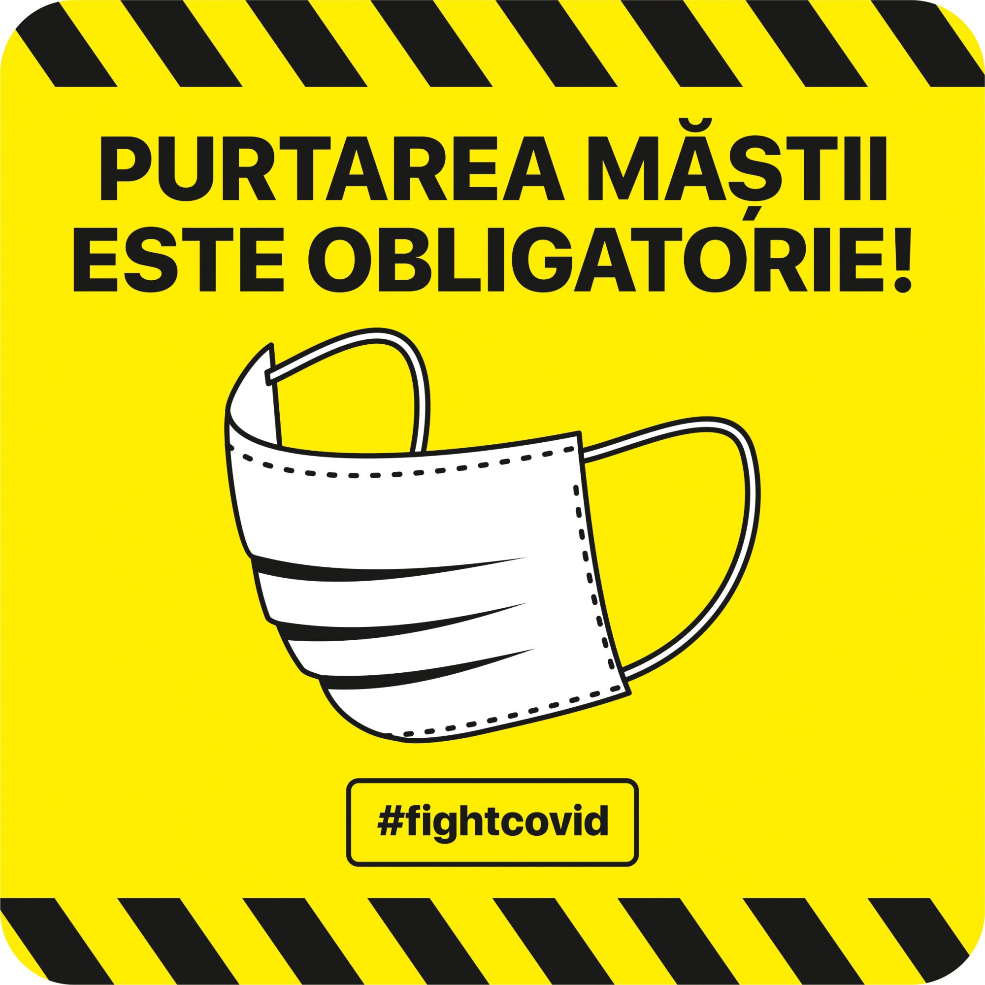 Autocolant informativ Covid-19, 