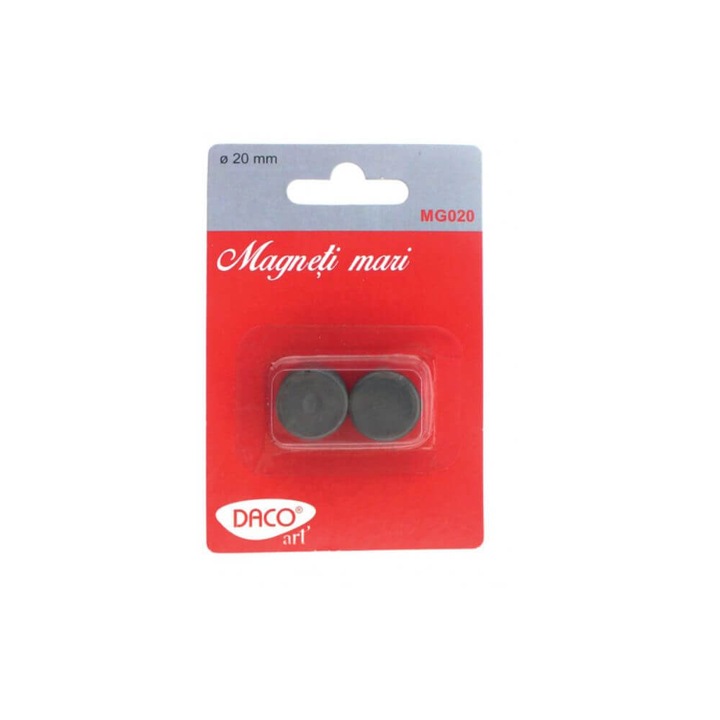 DACO kis mágnesek, 10 db/szett, 20 mm, fekete szín
