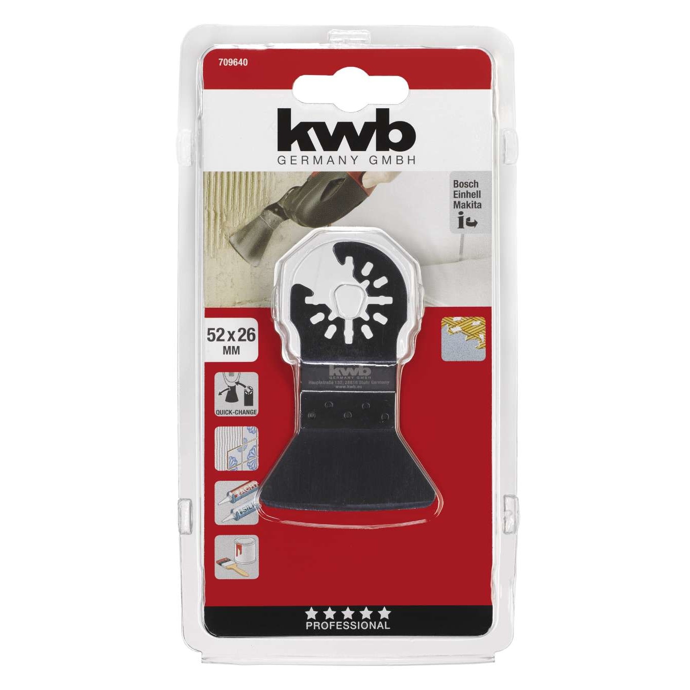 Lama Multifunctional MG, razuitor rigid latime 52mm/adancime 26 mm, materiale dure, KWB Professional