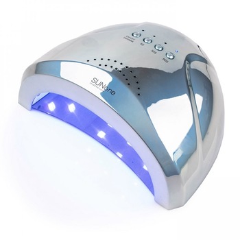 Lampa unghii UV LED SUNone 48w, Hybrid, Double Light Led, Albastru-Oglinda