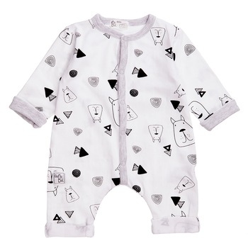Salopeta Babybol baiat, imprimeu catel, gri, 0 luni , 50 cm Salopeta Babybol baiat, imprimeu catel, gri, 0 luni , 50 cm