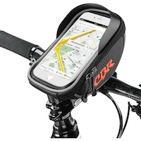 borseta bicicleta impermeabila cu husa pentru telefon montare pe ghidon compatibila cu telefoane pana la 16 cm lungime banda reflectorizanta pe ambele parti spatiu depozitare 20x11x9 cm neagra imagen 12_0_
0