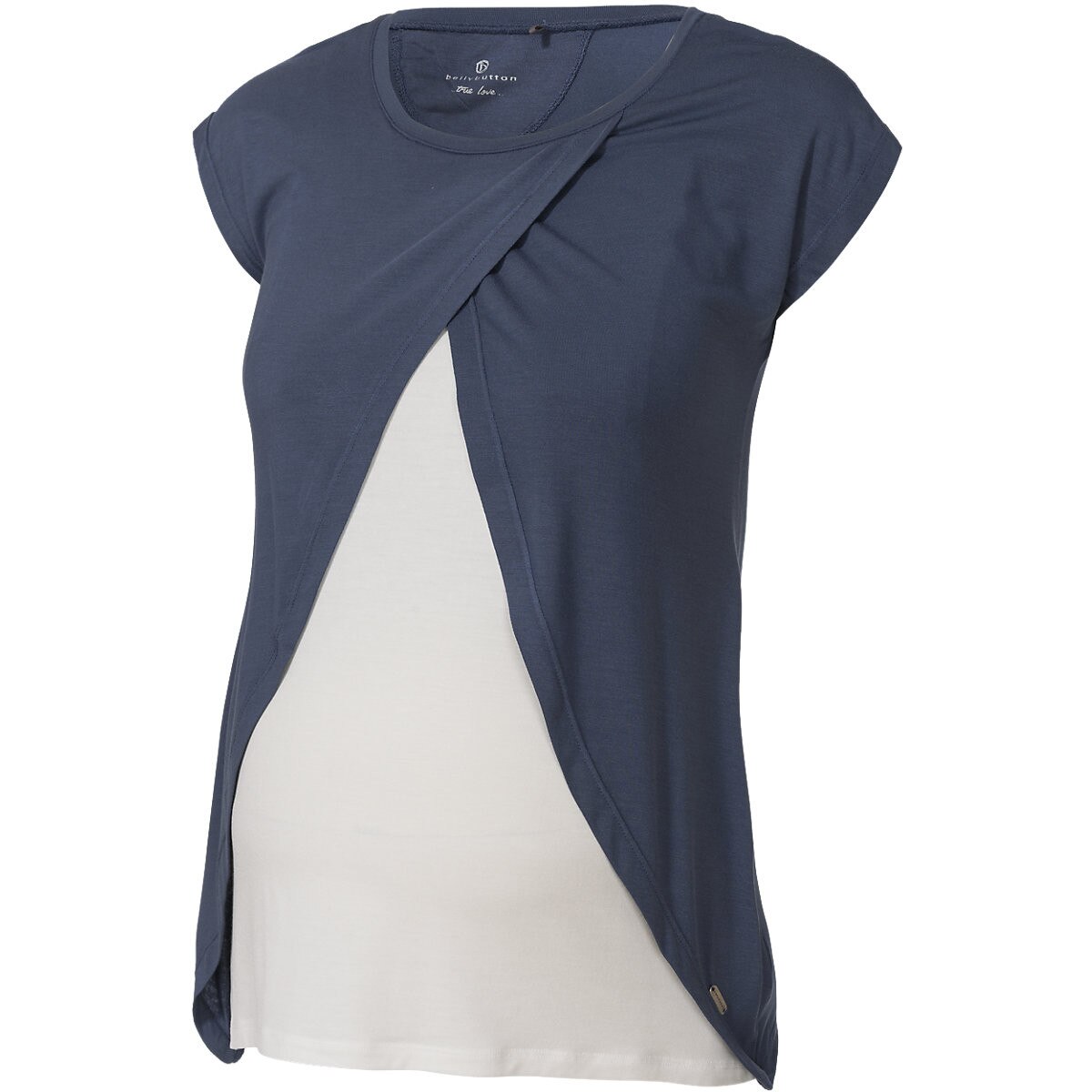 Tricou gravide, Belly Button, albastru/alb, marimea S