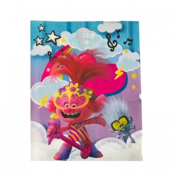 Coperta carte speciala 1 Trolls din plastic, multicolora, format special Coperta carte speciala 1 Trolls din plastic, multicolora, format special