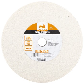 Piatra de Polizor Gri EvoTools, Diametru 150 mm, Grosime 20 mm, Granulatie 60 Piatra de Polizor Gri EvoTools, Diametru 150 mm, Grosime 20 mm, Granulatie 60