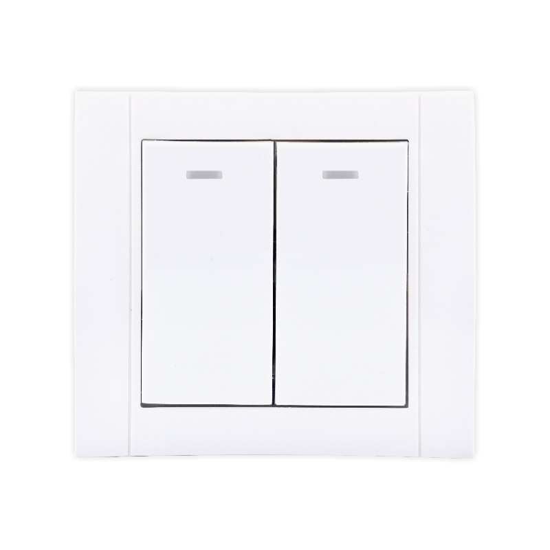 Intrerupator dublu cu led alb , Comtec