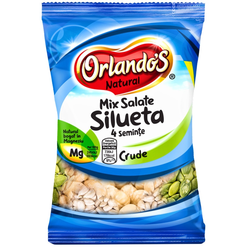 Mix salate 4 seminte crude Orlandos, 150gr