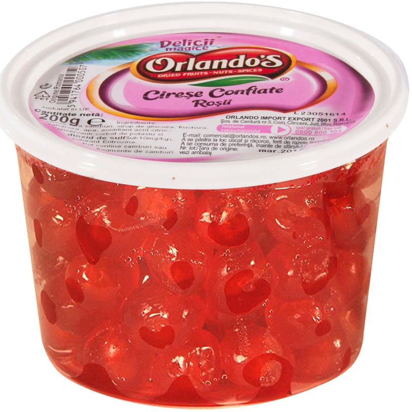 Cirese rosii confiate Orlandos, 200g