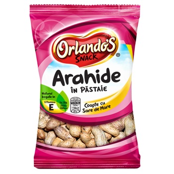 Arahide in pastaie coapte cu sare Orlandos, 150g Arahide in pastaie coapte cu sare Orlandos, 150g