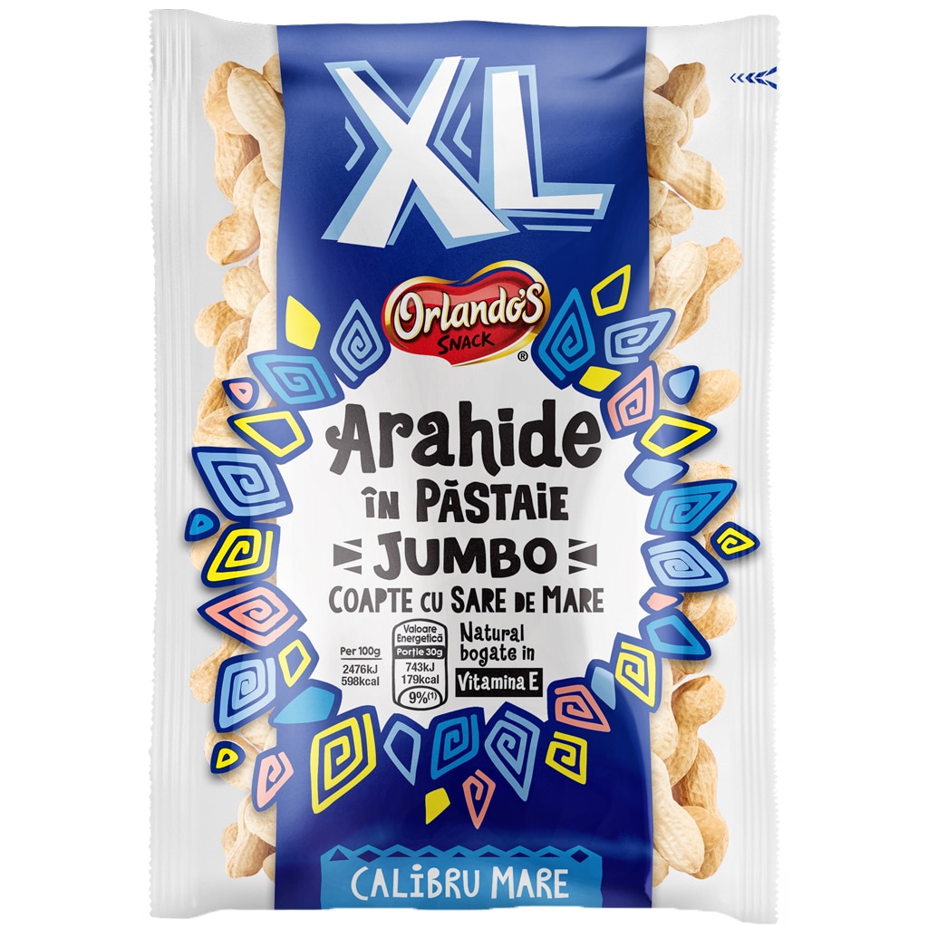 Arahide in pastaie coapte cu sare Orlandos, 75g