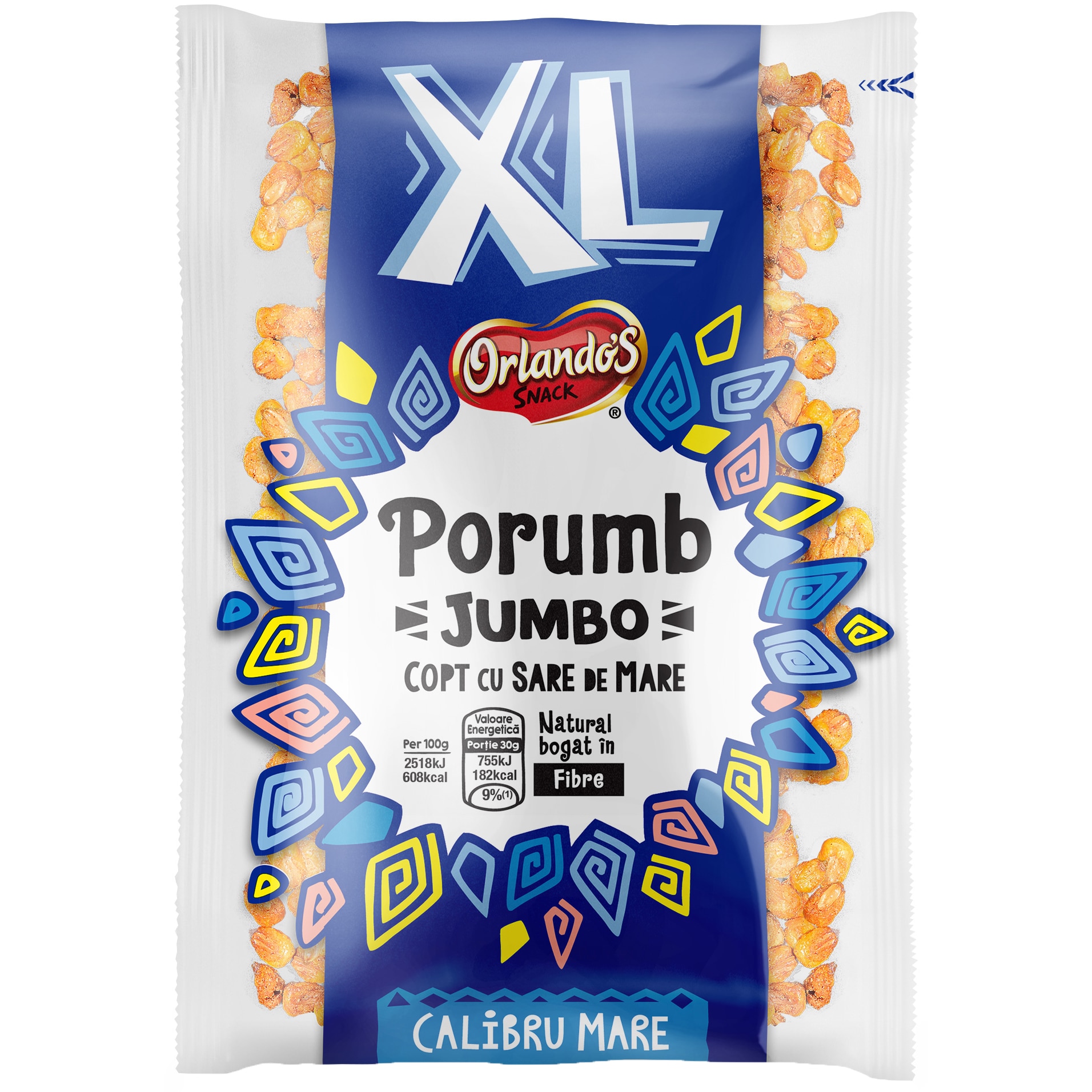 Porumb jumbo copt cu sare Orlandos, 100g