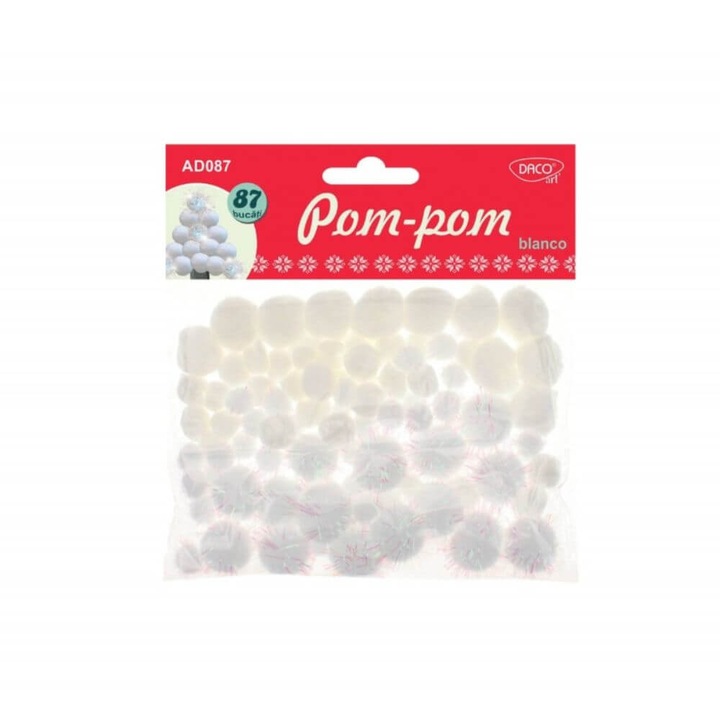 Set 87 Pom Pom DACO, Culoare Alba