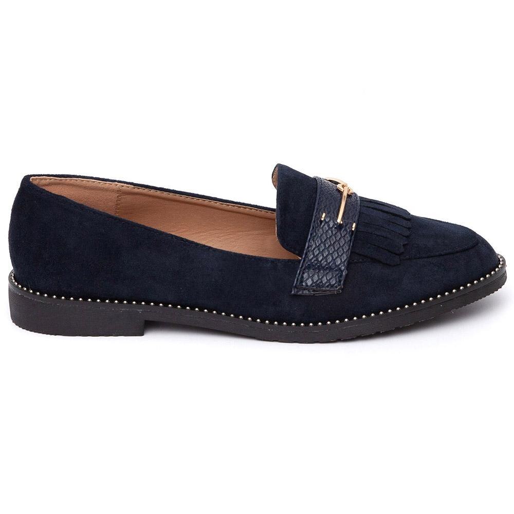 Pantofi dama Foue cu franjuri, Bleumarin, Albastru