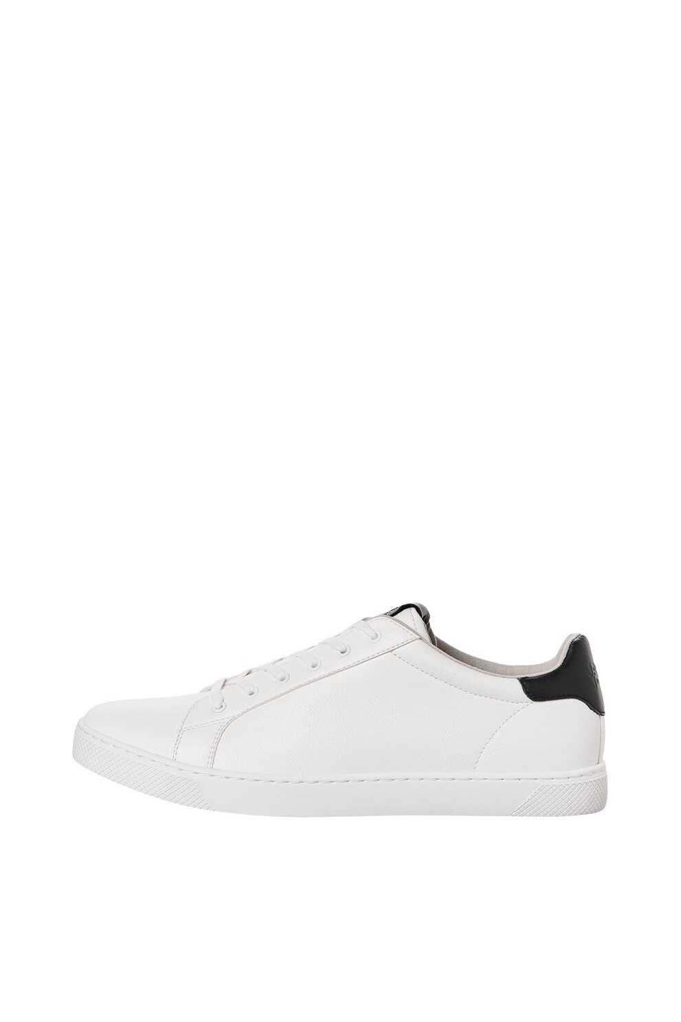 Jack&Jones, Pantofi sport din piele ecologica, Alb, 44