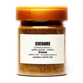 Cicoare, Cichorium intybus L., partea aeriana, pulbere, Anima Plant, 30 g Cicoare, Cichorium intybus L., partea aeriana, pulbere, Anima Plant, 30 g