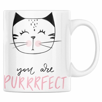 Cana personalizata pentru fete, cadou original pentru aniversare, Priti Global, cu mesaj de dragoste si pisicuta, 330 ml Cana personalizata pentru fete, cadou original pentru aniversare, Priti Global, cu mesaj de dragoste si pisicuta, 330 ml