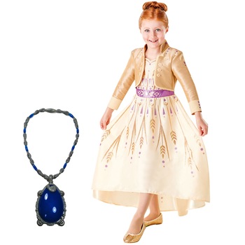 Set costum Disney Printesa Anna si amuleta magica muzicala, Regatul de gheata 2, Frozen 2, marime XL, 9 - 10 ani Set costum Disney Printesa Anna si amuleta magica muzicala, Regatul de gheata 2, Frozen 2, marime XL, 9 - 10 ani