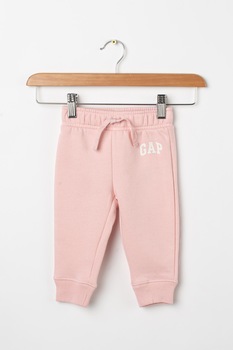 GAP, Pantaloni sport cu imprimeu logo contrastant, Roz