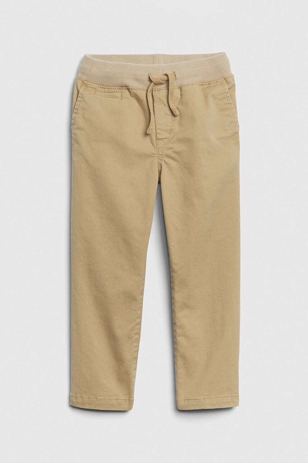 GAP, Pantaloni din amestec de bumbac, cu snur in talie, Bej