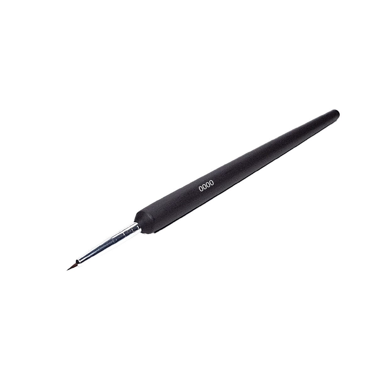 Pensula pentru unghii MoonbasaNails, Varf ac, Negru, D003-0000