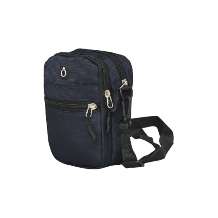 Férfi táska 9478, 12/18/5 cm, Textil, Sötétkék