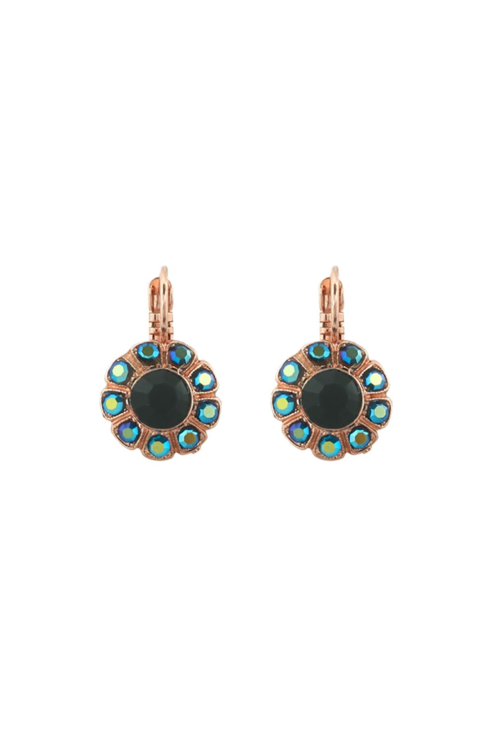 Roxannes - Mariana Jewellery, Cercei in forma de floare decorati cu , Auriu/Albastru/Negru