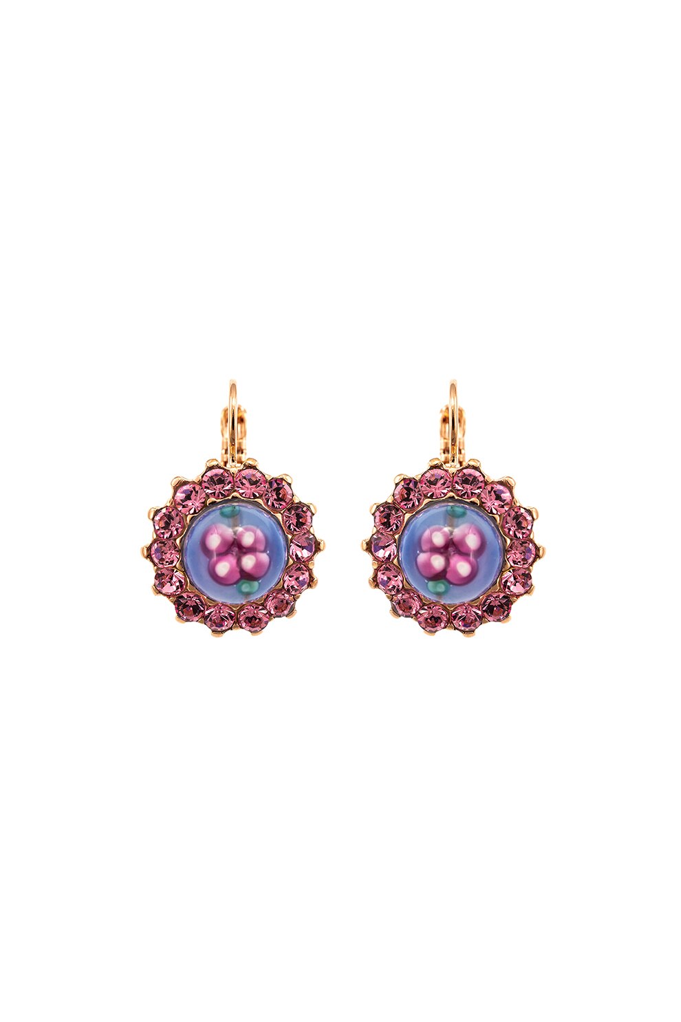 Roxannes - Mariana Jewellery, Cercei placati cu aur rose de 24K, Auriu/Roz