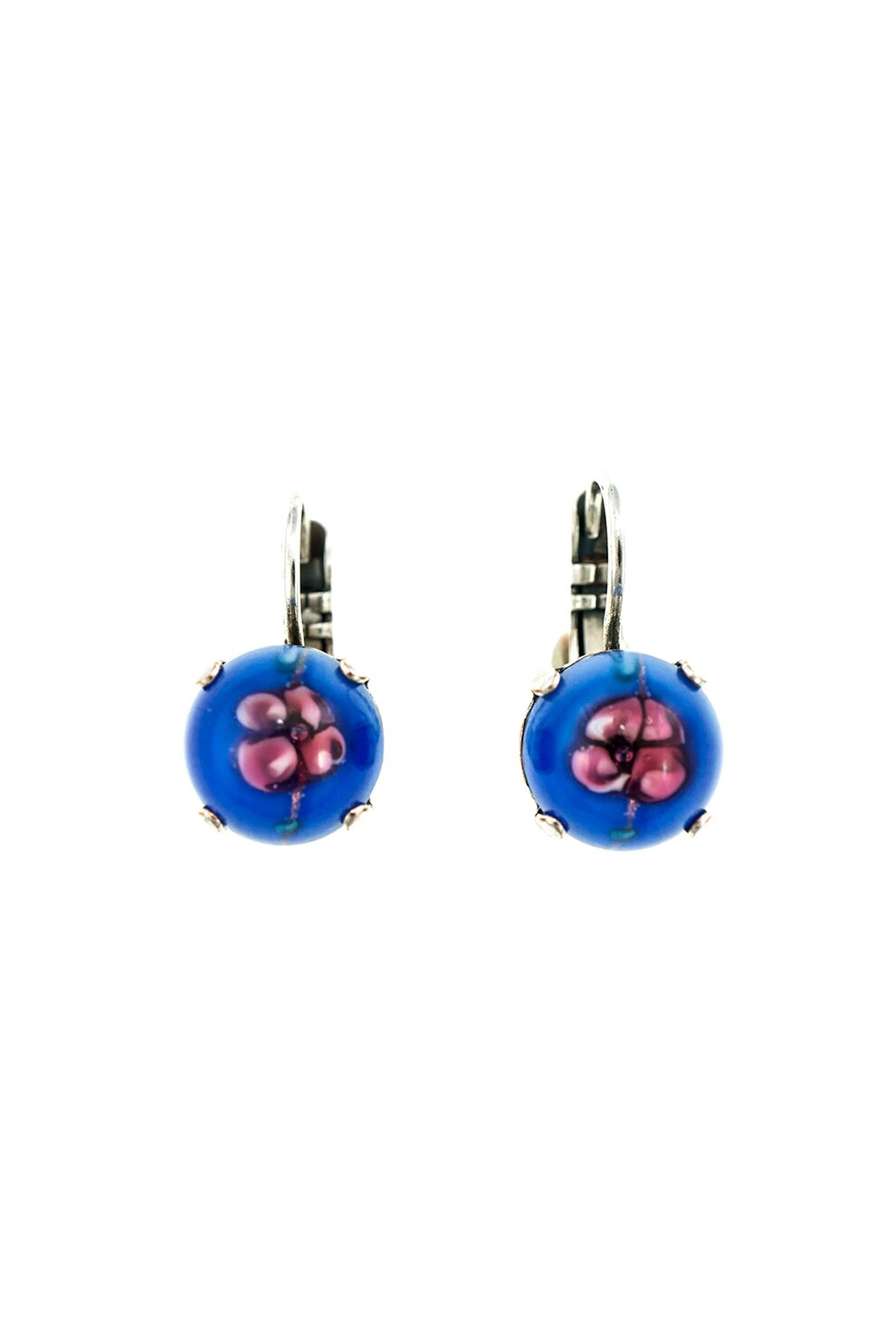 Roxannes - Mariana Jewellery, Cercei placati cu argint, cu cristale, Argintiu/Albastru/Violet