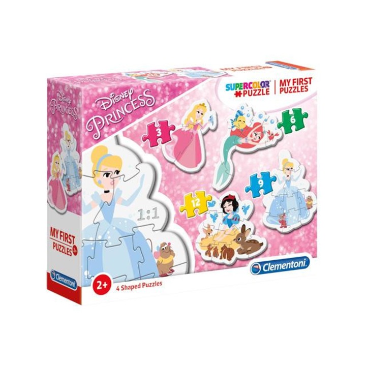 Clementoni 5208135 Disney Hercegnők 4 az 1-ben Supercolor formapuzzle - Clementoni