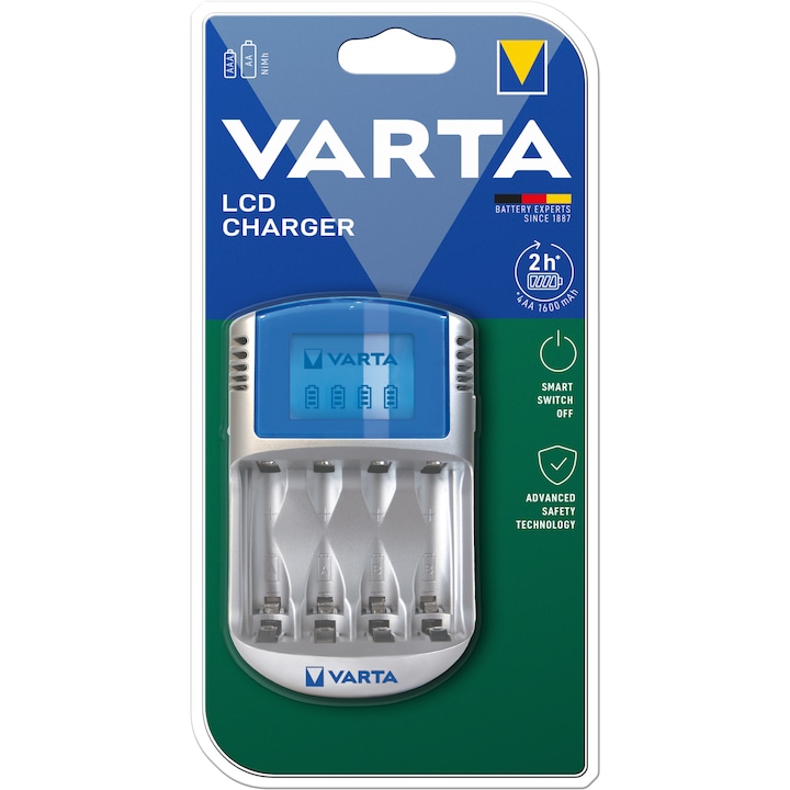 VARTA LCD töltő akkumulátor nélkül + 12V & USB