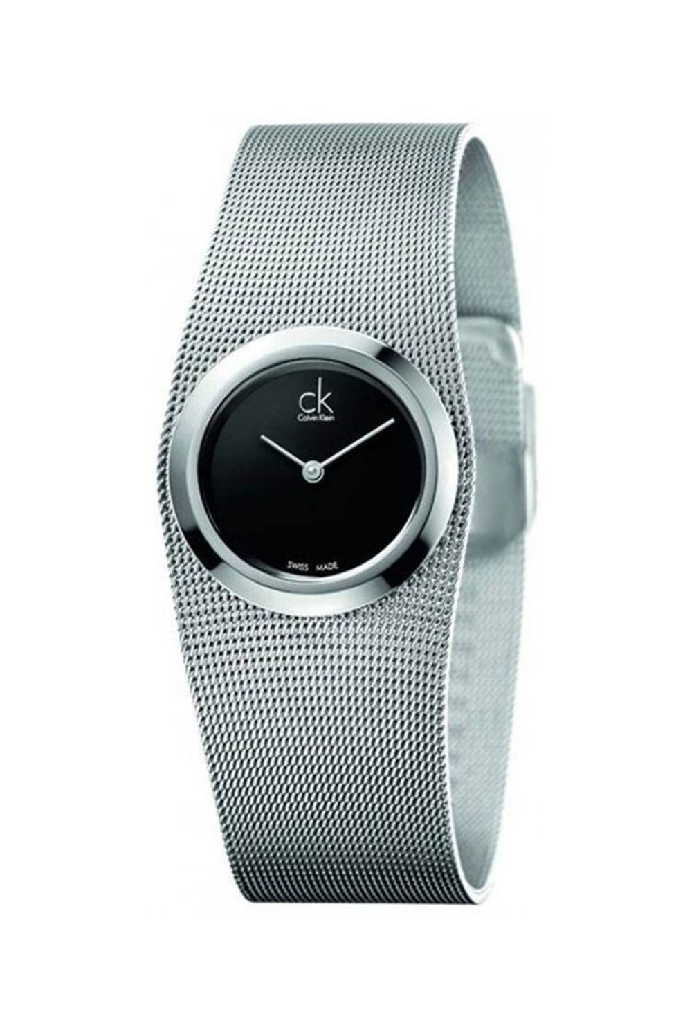 CALVIN KLEIN, Ceas analog cu bratara cu model plasa de otel inoxidabil, Argintiu