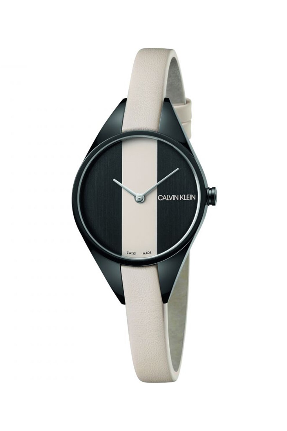 CALVIN KLEIN, Ceas rotund de otel inoxidabil, Crem