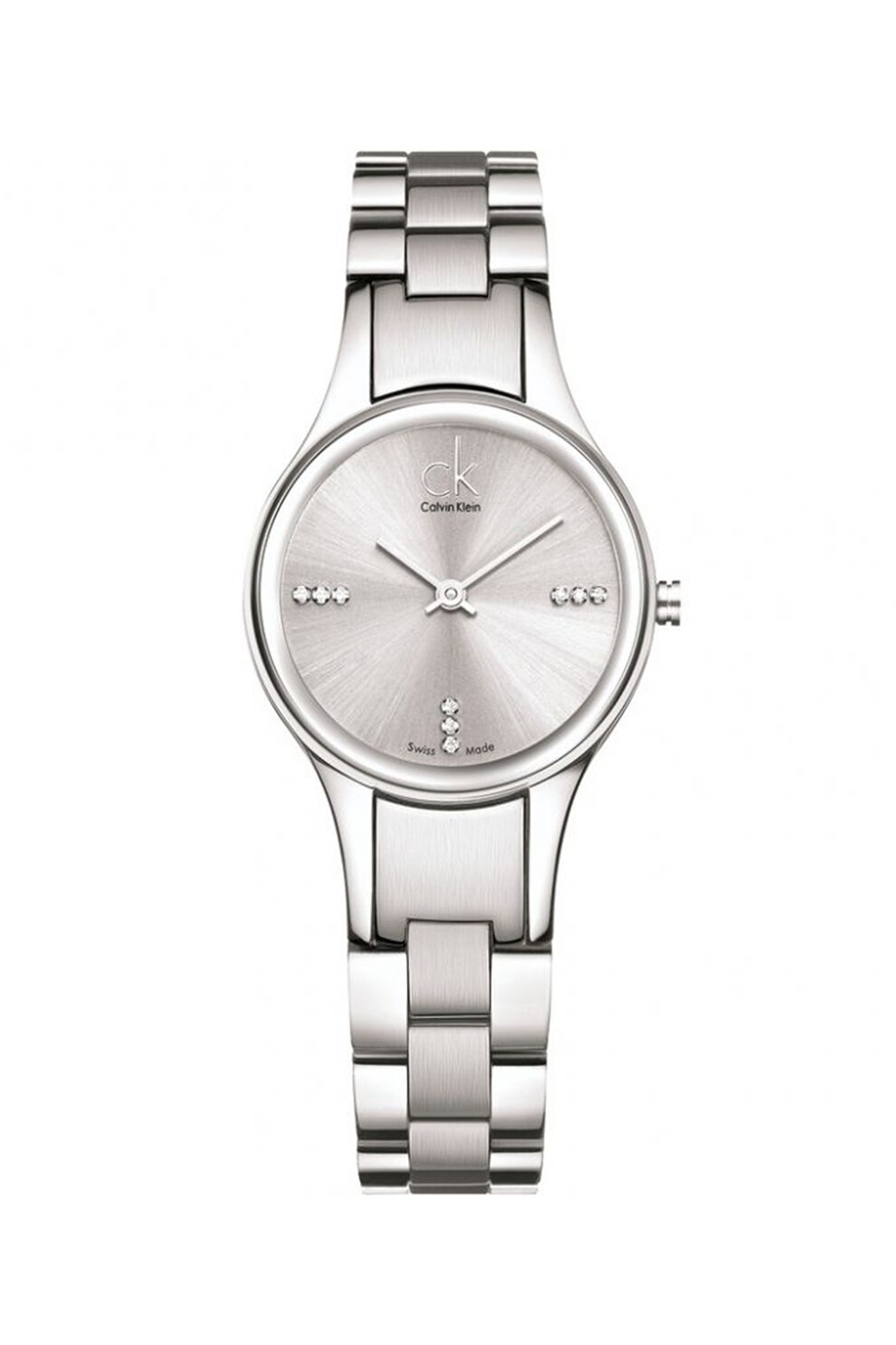 CALVIN KLEIN, Ceas de otel inoxidabil cu cristale, Argintiu