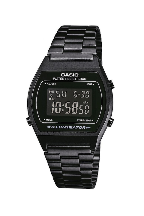 Casio, Унисекс цифров часовник с хронометър, Черен