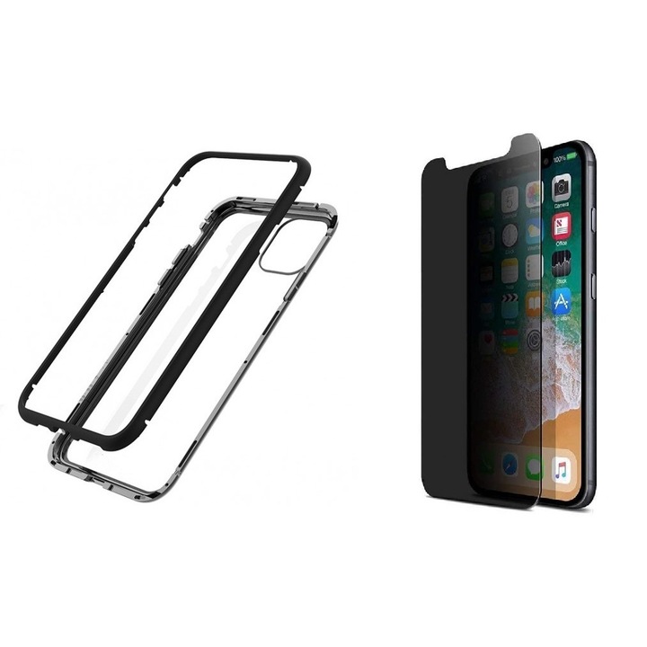 Магнитен калъф Apple iPhone 11 PRO MAX със защитен стъклен гръб и защитно фолио за екрана, MyStyle Perfect Fit