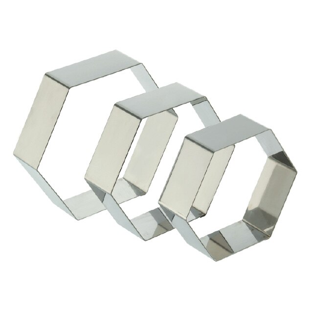 Rama din inox forma hexagon pentru patiserie si cofetarie, Ø180xh50mm
