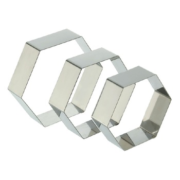 Rama din inox forma hexagon pentru patiserie si cofetarie, Ø180xh50mm Rama din inox forma hexagon pentru patiserie si cofetarie, Ø180xh50mm