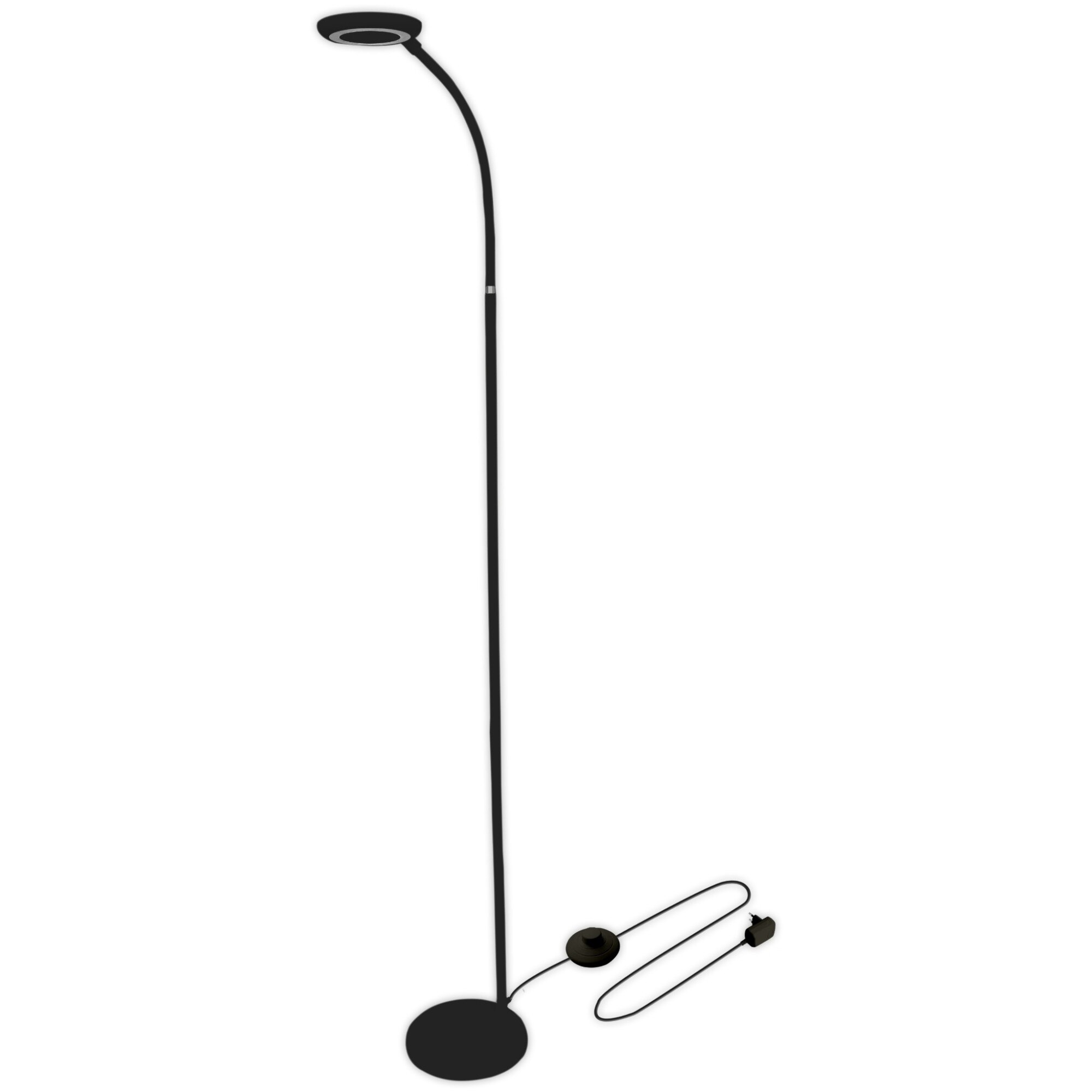 Lampa LED de podea Avide Angel, 12W, 139 cm inaltime, 500 lumeni, 4000 K, neagra