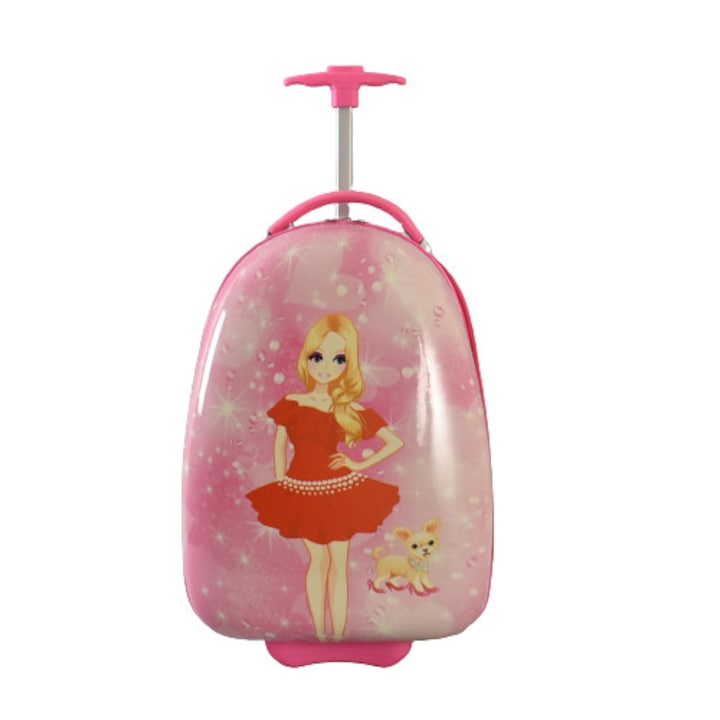Детски куфар Perfect line 31799 с принцеса, ABS/PC, 30/46/24 см, Розов