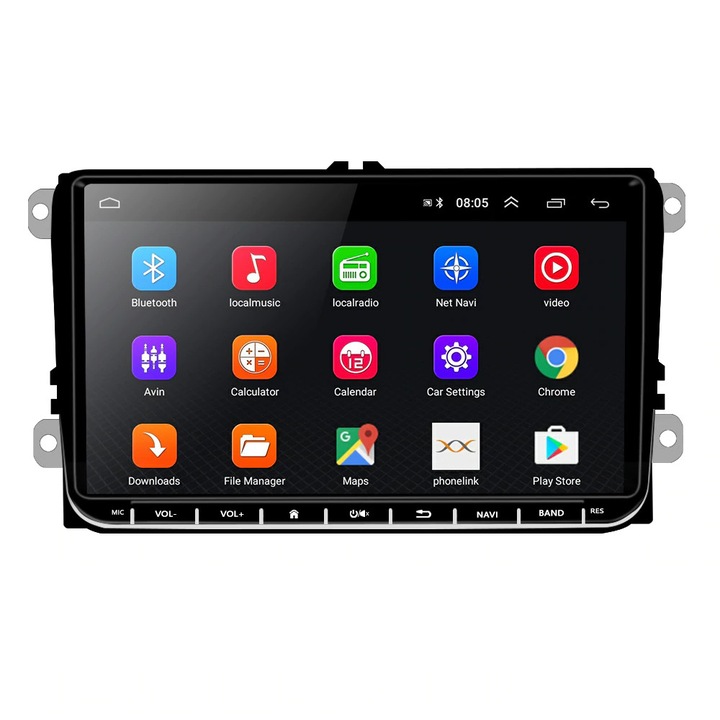 Navigatie Ecran 9 inch 2.5D, 1280X720, IPS, Sistem de operare Android 9.1, Procesor T3, VW Passat CC,B7,B6,Golf 5 6,Touran,Skoda, Seat, camera marsarier Night-Vision 8 leduri, Microfon Extern, Wi-Fi, Android,Bluetooth, Usb, Canbus Extern