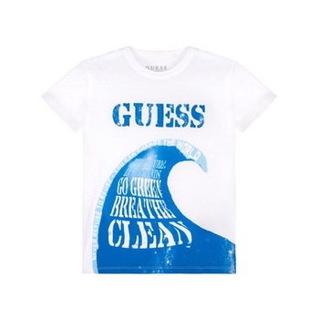 Tricou baieti, Guess, cu imprimeu, Alb/Albastru Tricou baieti, Guess, cu imprimeu, Alb/Albastru