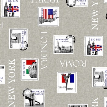 Fata de masa, model timbre si orase, multicolor, PVC, 160x120 Fata de masa, model timbre si orase, multicolor, PVC, 160x120