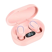 Casti wireless Bluetooth 5.0 E7S TWS Stereo Display digital Sport pentru iPhone Xiaomi Huawei Roz