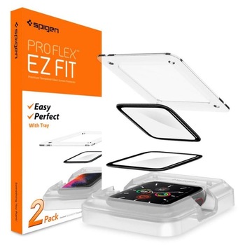 Folie hibrida cu sistem de montare Spigen ProFlex EZ FIT Apple Watch 4/5/6/SE (44mm) Black 2-Pack Folie hibrida cu sistem de montare Spigen ProFlex EZ FIT Apple Watch 4/5/6/SE (44mm) Black 2-Pack