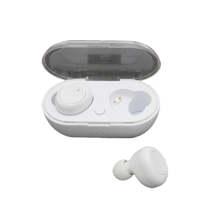 Vezeték nélküli Bluetooth fejhallgató, EDAR®, 5 Earbud BT 5.0 technológiával, Fehér