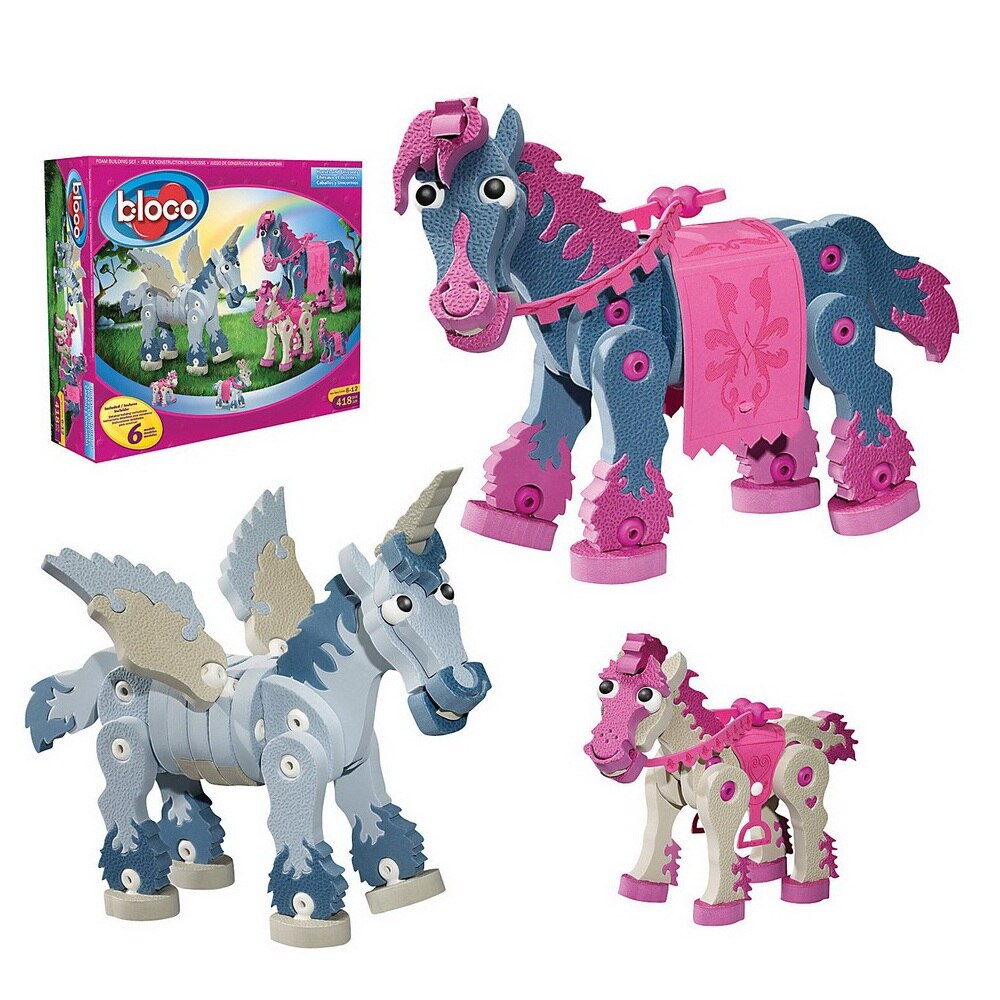 Seturi de constructie Bloco 3d eva Ponei si unicorni 25006