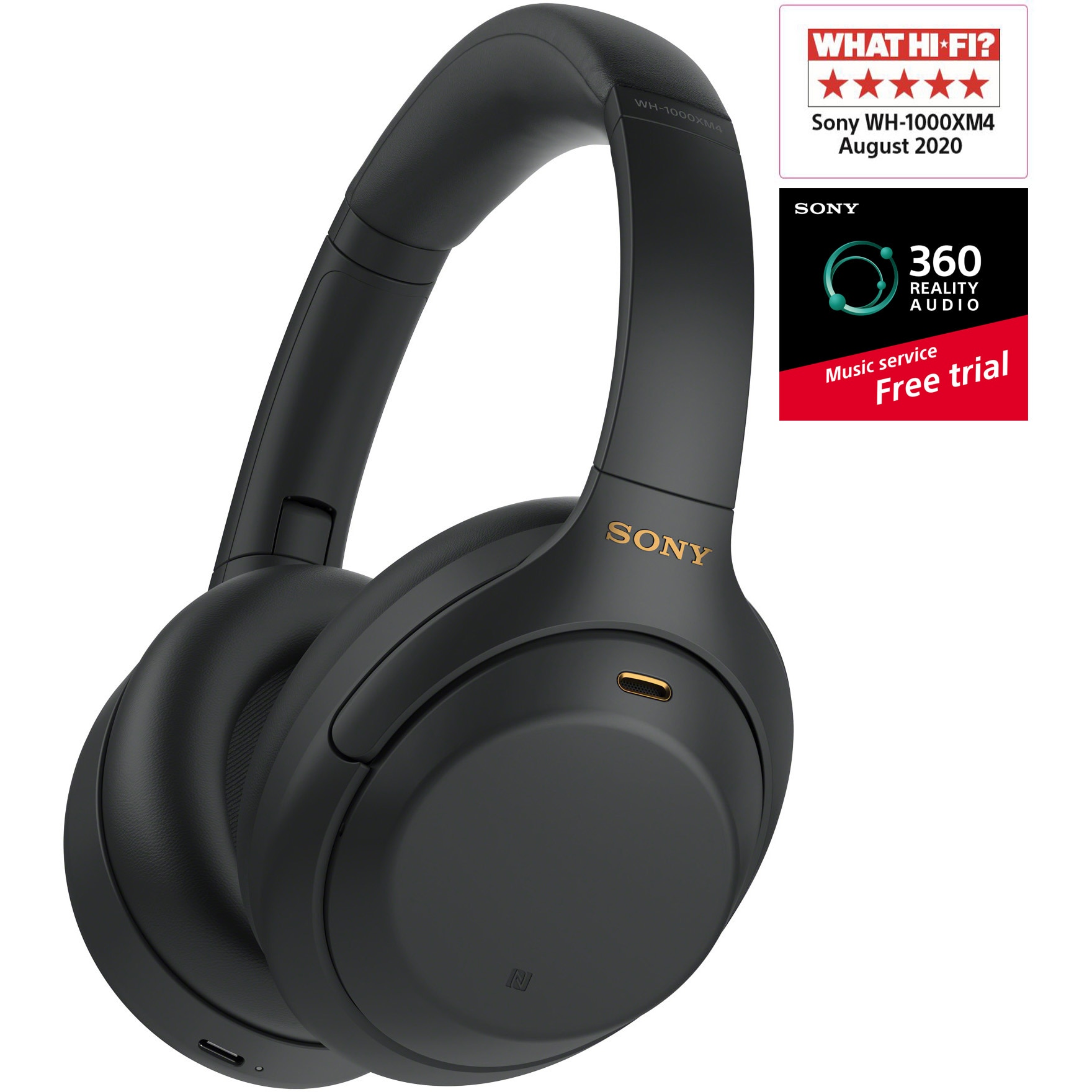 Amplify Sui June Casti Over the Ear Sony WH-1000XM4B, Wireless, Bluetooth, Noise cancelling,  Microfon, Negru - eMAG.ro